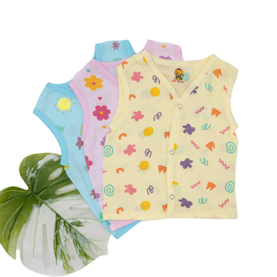 Muslin Sleeveless Colour Jabala