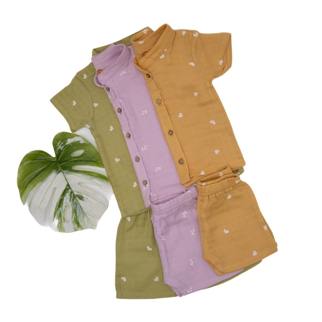 Muslin Colour Shorts Set
