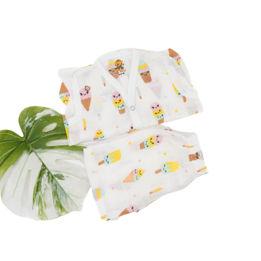 Muslin Sleeveless Short Set