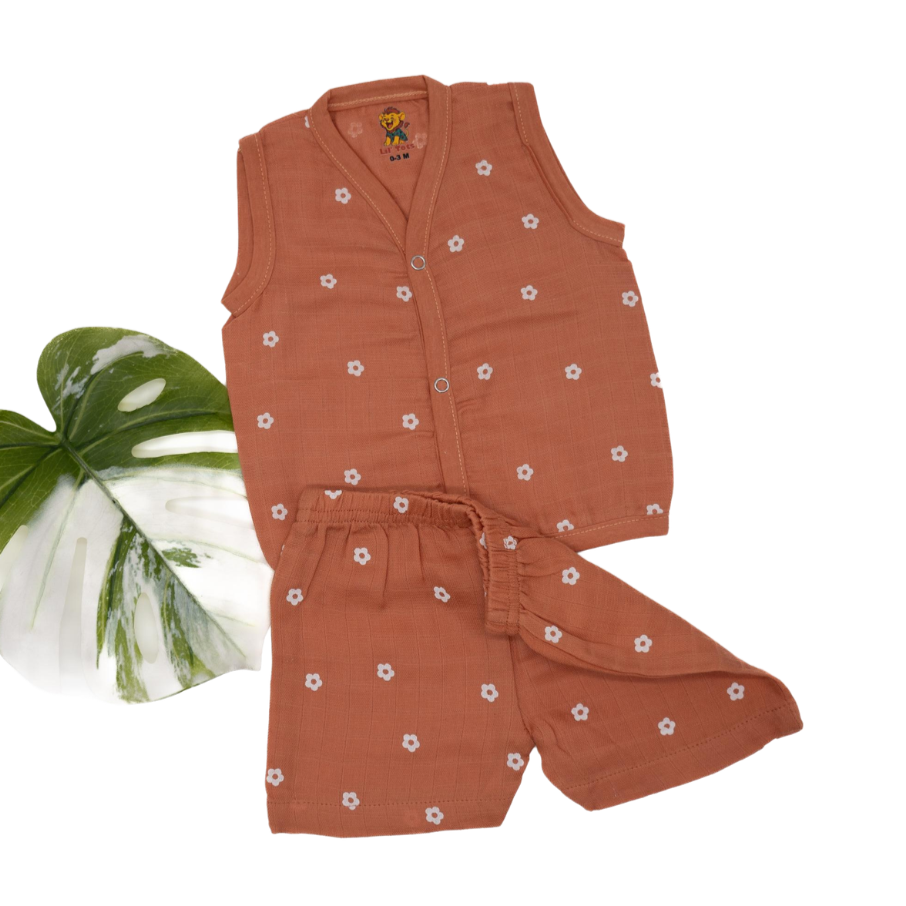 Muslin Colour Shorts Set