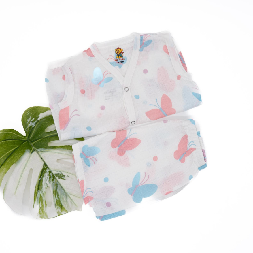 Muslin Sleeveless Short Set